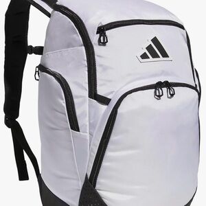 Adidas 5-Star Team 2 Backpack White Black Stripes Dual Pockets